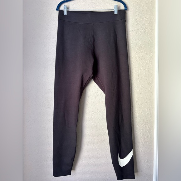 Nike Pants - Nike Black Leggings with White Logo Women’s size L
